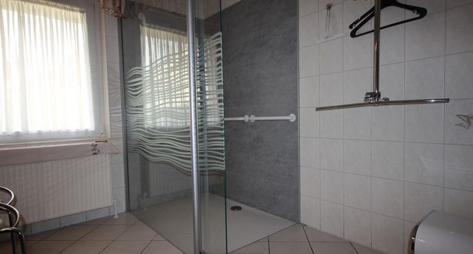 neue Dusche mit fugenfreien Aluminiumverbundplatten