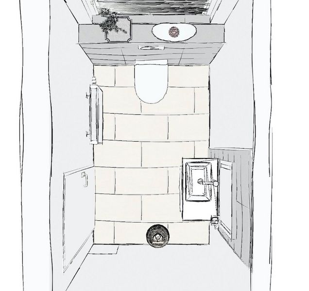 Zeichnung Gäste-WC von oben