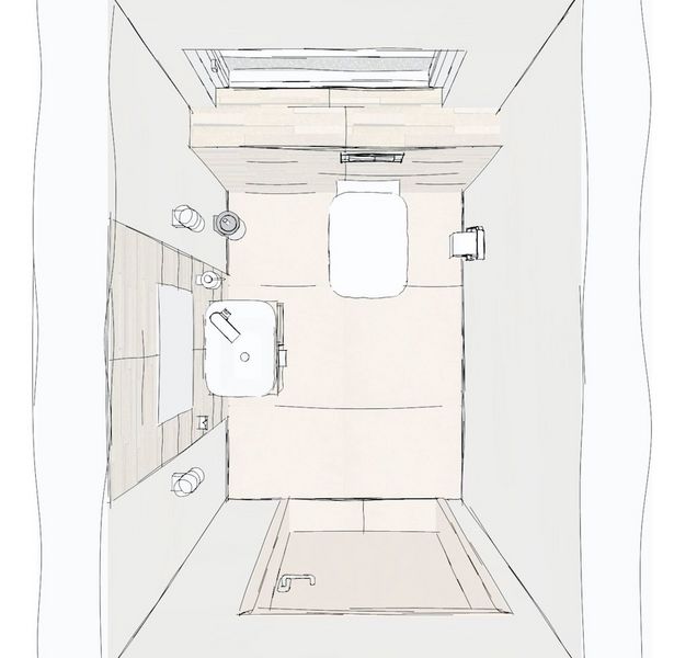 Zeichnung Gäste WC von oben 